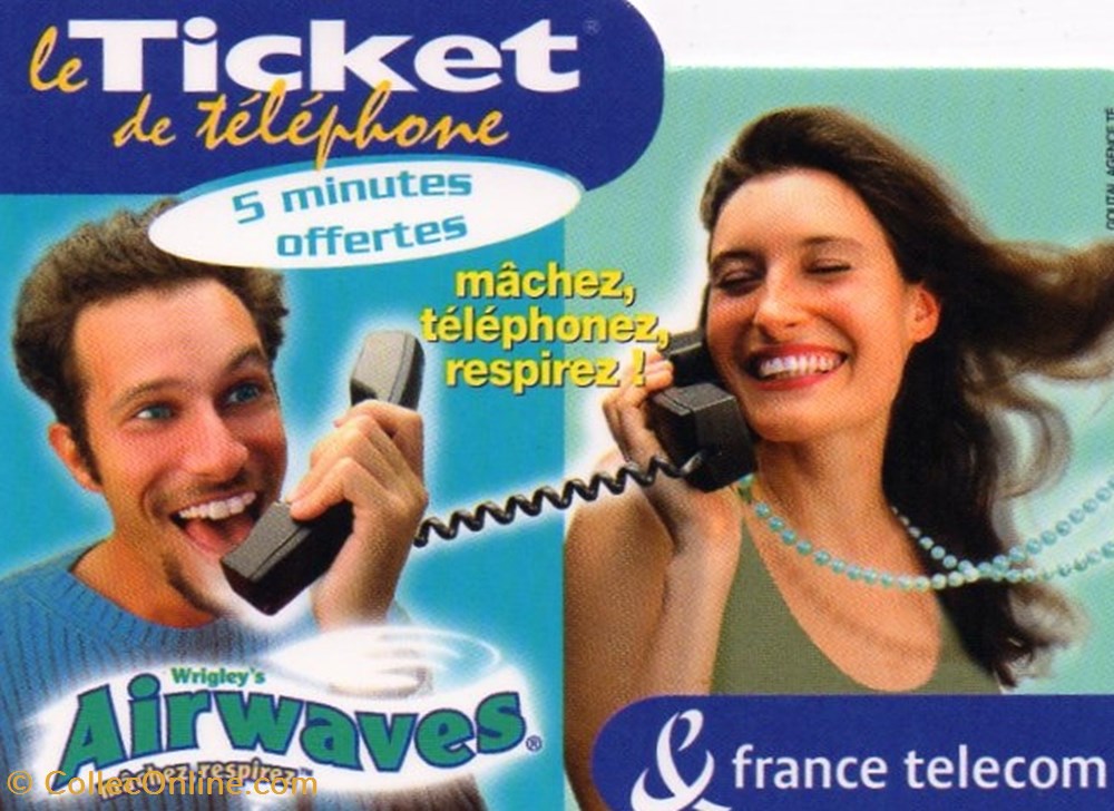 TICKET FRANCE TELECOM 5 MINUTES OFFERTES AIRWAVES 3 divers telecartes ticket france telecom 5 minutes offertes airwaves 3