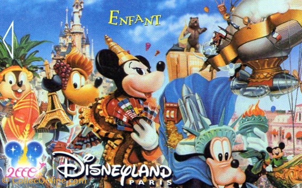 vieux papiers tickets entree 2000 parade imagination disneyland paris valide 1 jour