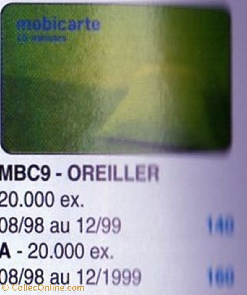 1998 OREILLER divers telecartes 1998 oreiller
