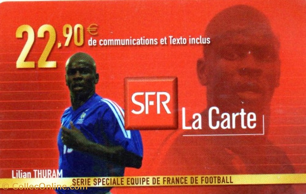 EDF SFR 22.90 € L.THURAM RIGIDE divers telecartes edf sfr 22 90 l thuram rigide