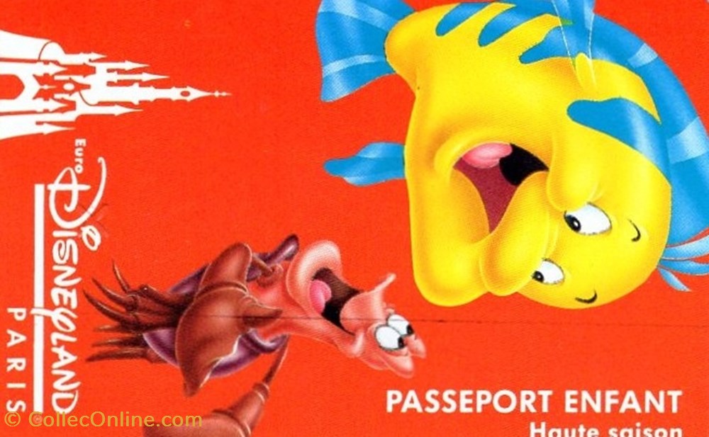 vieux papiers tickets entree 1996 polochon eurodisneyland paris gratuit 2 jours du xxxxxx au xxxxxx