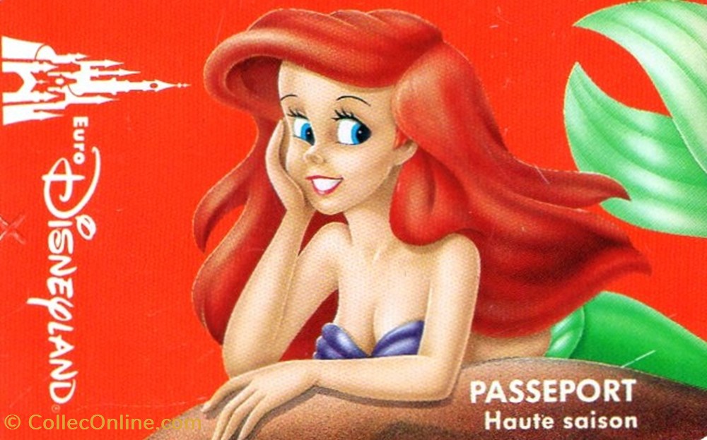 vieux papiers tickets entree 1994 la petite sirene eurodisneyland valide 1 jour pour un invite