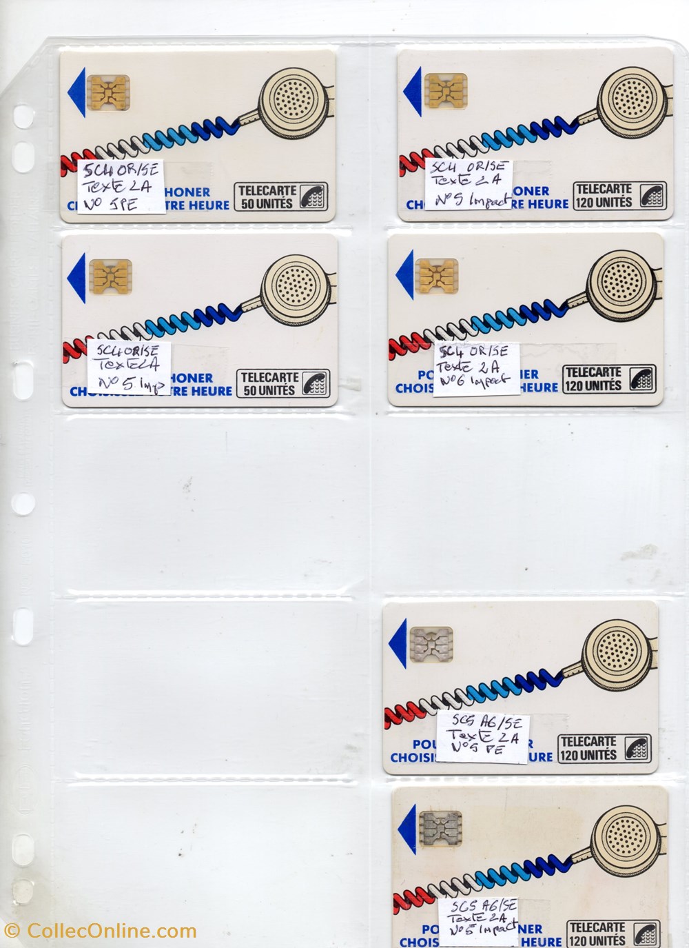 divers telecartes cartes telephoniques cordon blanc sc4 sc5