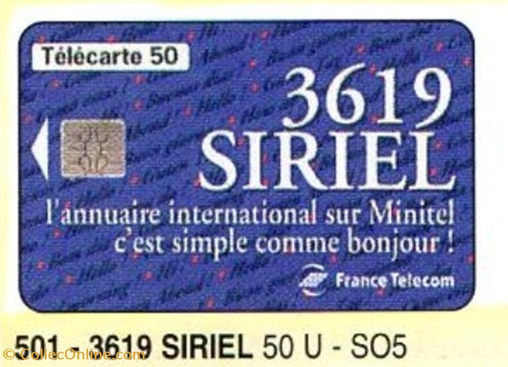 1994 11 3619 SIRIEL divers telecartes 1994 11 3619 siriel