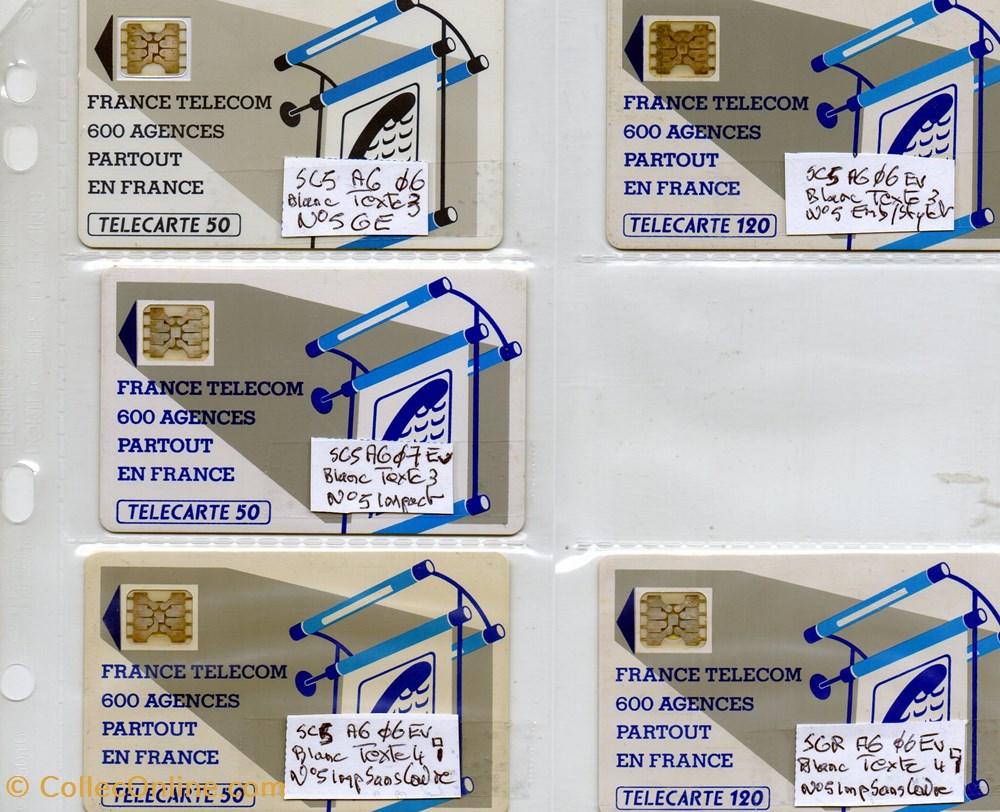 600 AGENCES SC5 AG BLANC divers telecartes cartes telephoniques 600 agences sc5 ag blanc