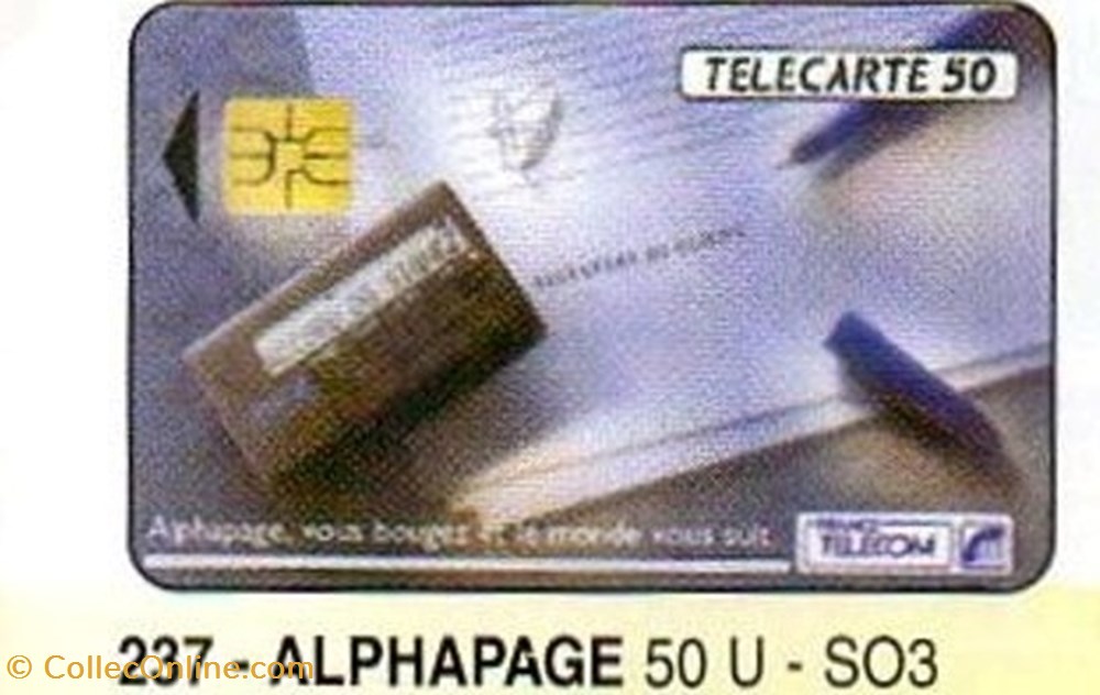 divers telecartes 1992 08 alphapage 50u 03 92 so2