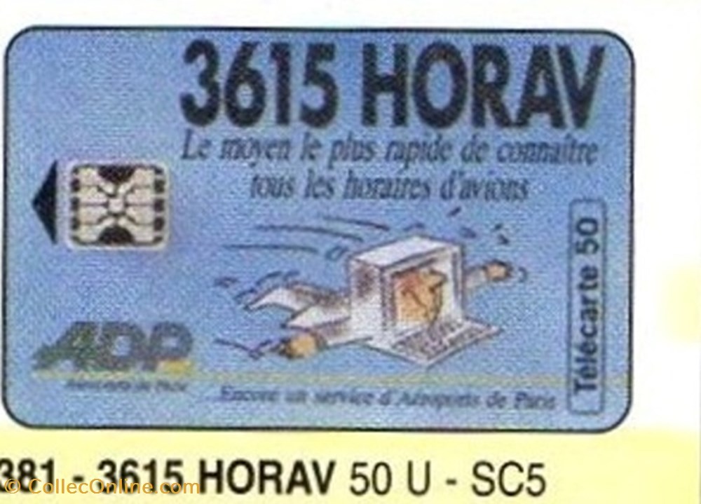1993 24 3615 HORAV 120U 08/93 SC7 divers telecartes 1993 24 3615 horav 120u 08 93 sc7