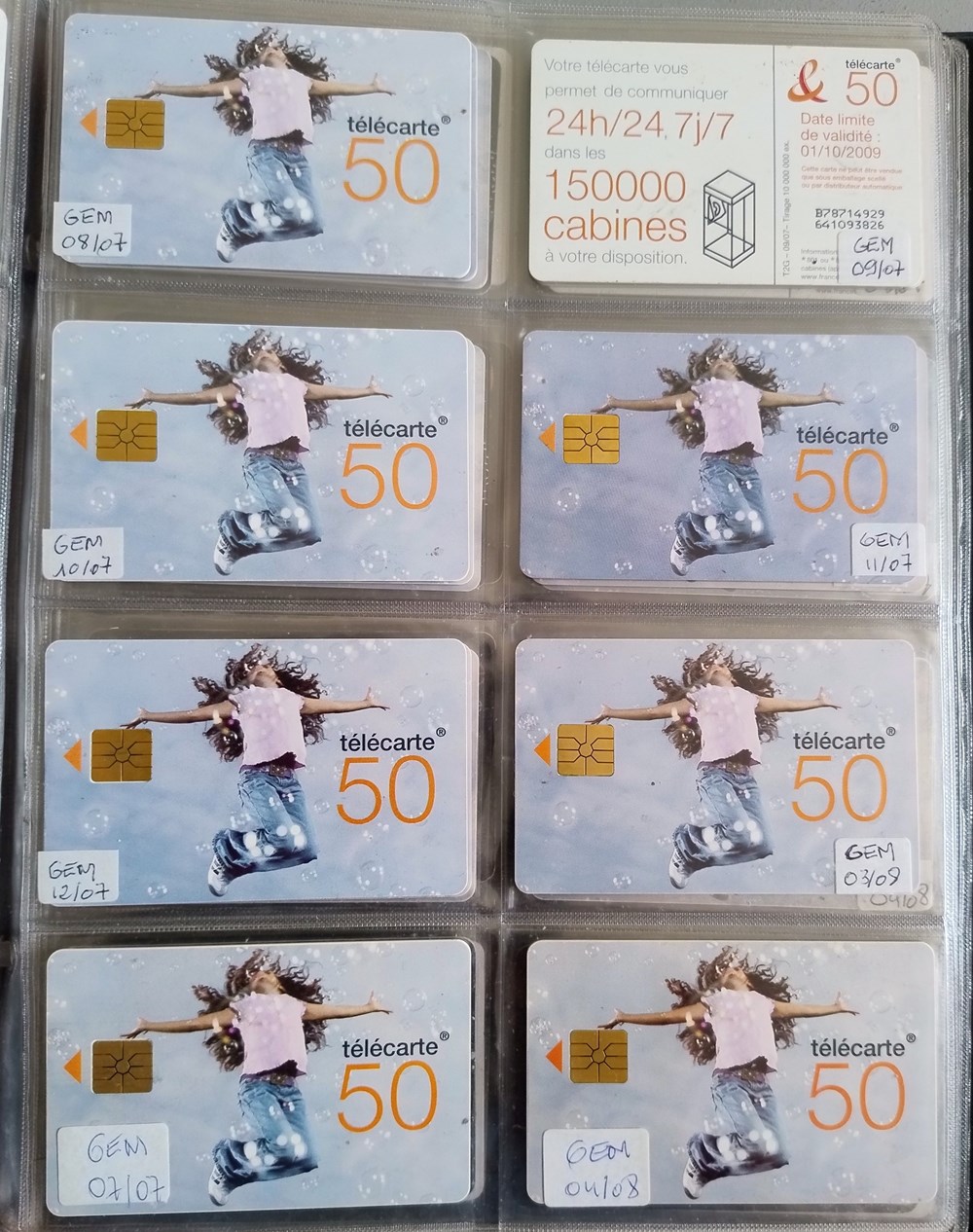 2007 2008 SAUT 150 000 CABINES 50U divers telecartes cartes telephoniques 2007 2008 saut 150 000 cabines 50u