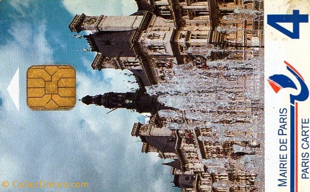 divers telecartes paris carte 4 hotel de ville verso texte hotel de ville