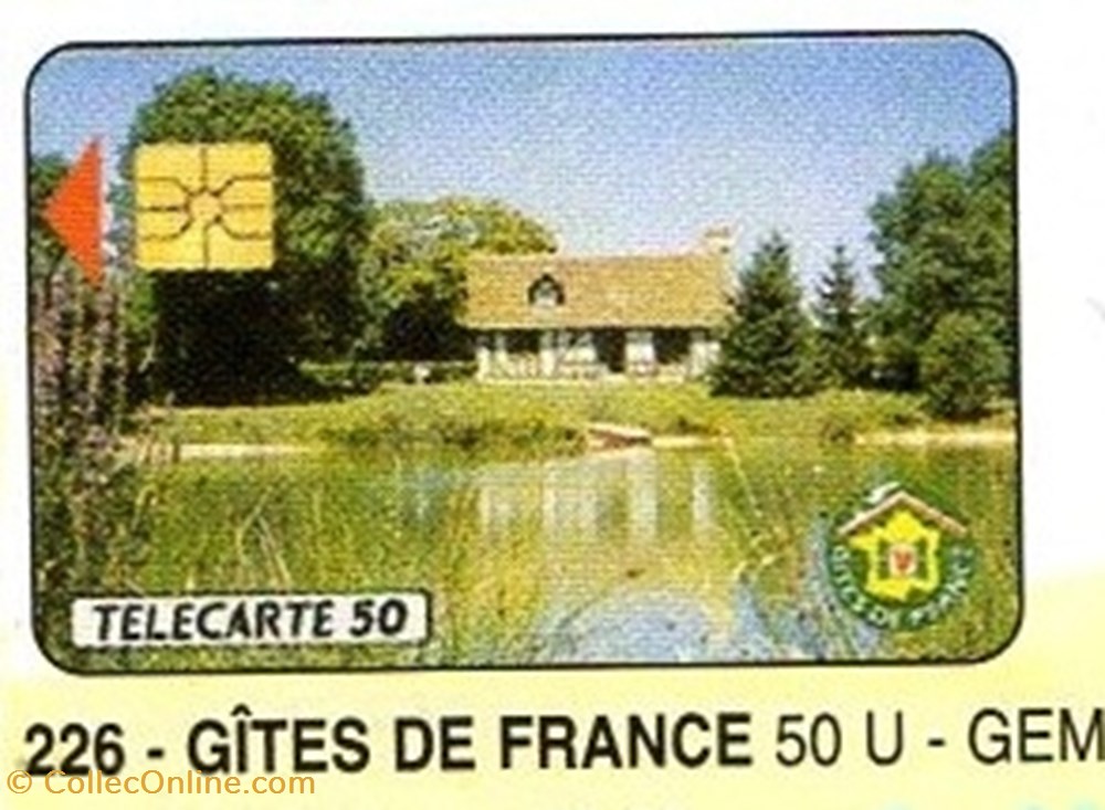 divers telecartes 1992 05 gites de france 50u 03 92 gem laquee tirage prive