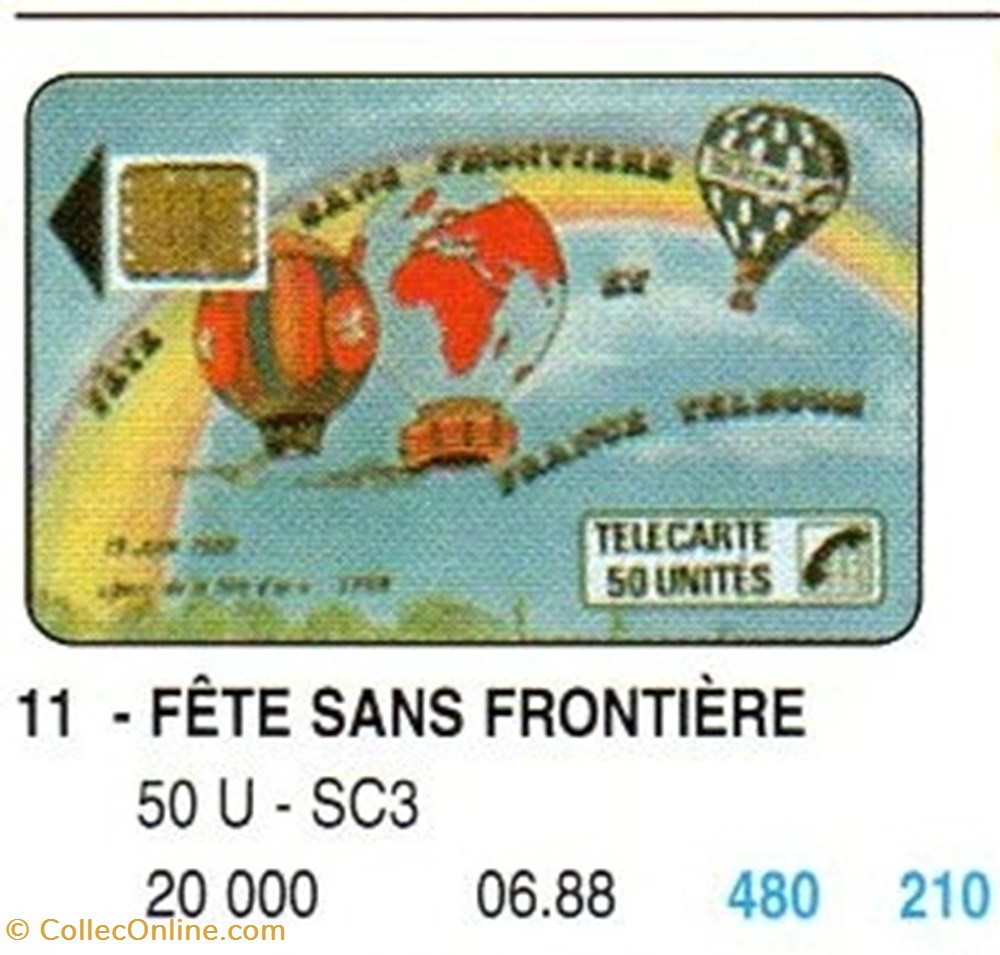 1988 01 FETE SANS FRONTIERE divers telecartes 1988 01 fete sans frontiere