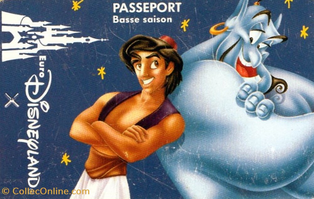 vieux papiers tickets entree 1994 aladdin eurodisneyland valide 1 jour saison basse