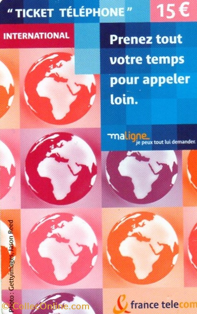 TICKET FRANCE TELECOM 15€ INTERNATIONAL divers telecartes cartes telephoniques ticket france telecom 15 international