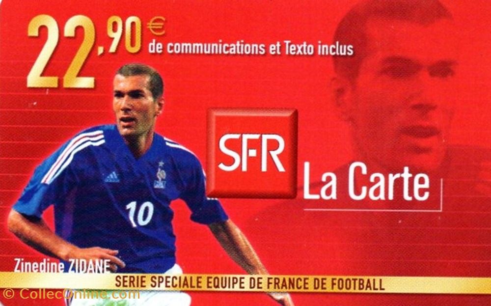 EDF SFR 22.90 € Z.ZIDANE SOUPLE divers telecartes edf sfr 22 90 z zidane souple