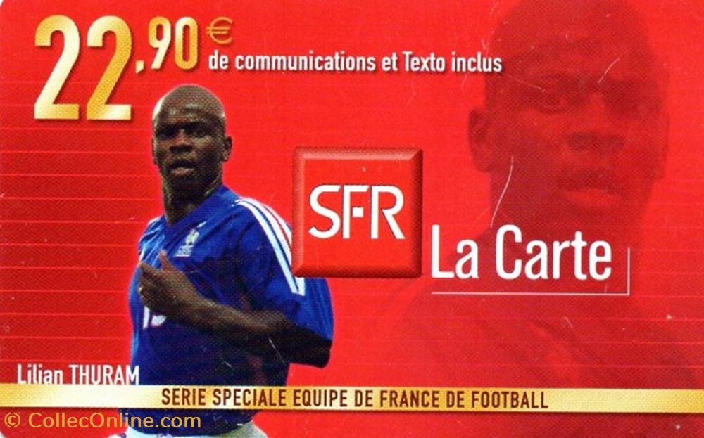 EDF SFR 22.90 € L.THURAM SOUPLE divers telecartes edf sfr 22 90 l thuram souple