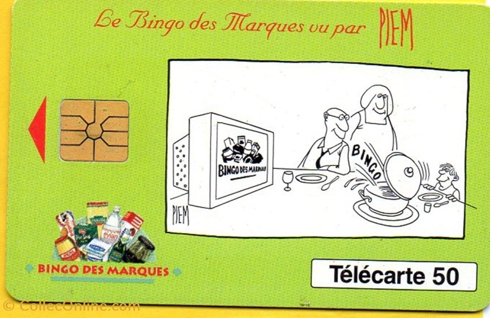 diver telecarte 1993 bingo des marques 10 93 gem