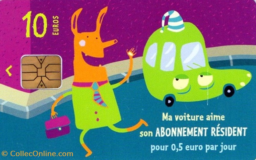PARIS CARTE 10€ MA VOITURE AIME SON ABONNEMENT RESIDENT VERSO FONCTIONNEMENT CARTE divers telecartes paris carte 10 ma voiture aime son abonnement resident verso fonctionnement carte