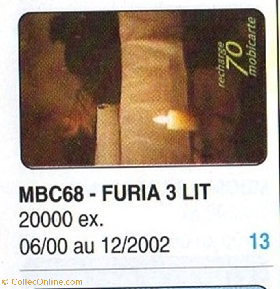 2000 FURIA 3 LIT divers telecartes 2000 furia 3 lit
