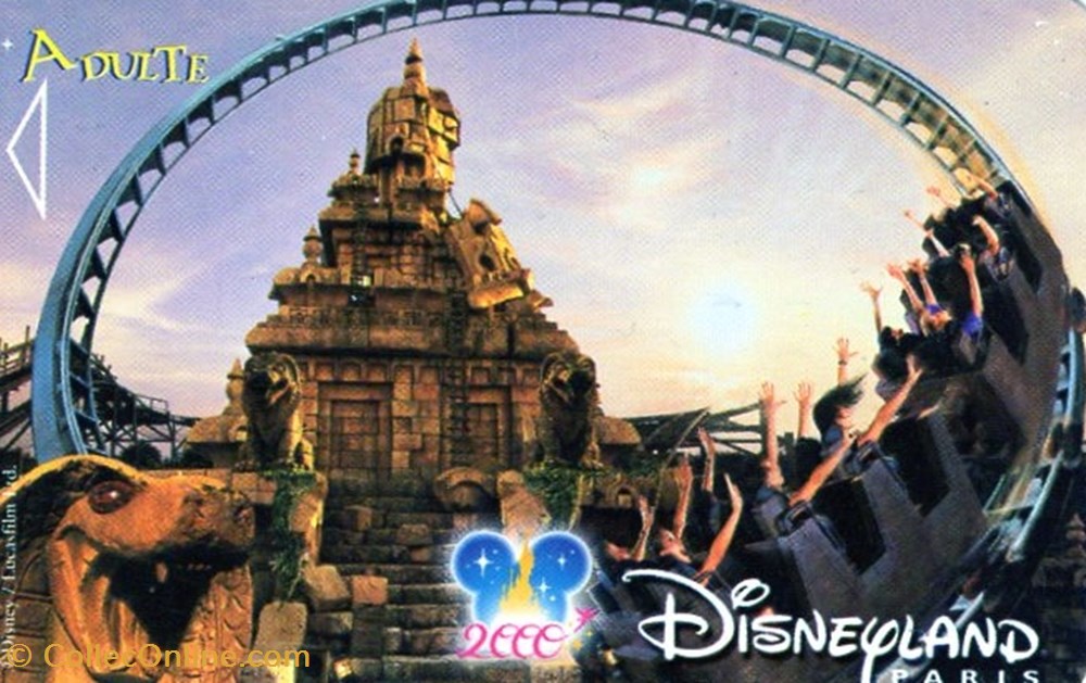 2000 TEMPLE DU PERIL DISNEYLAND PARIS VALIDE 1 JOUR TEXTE 9 LIGNES vieux papiers tickets entree 2000 temple du peril disneyland paris valide 1 jour texte 9 lignes
