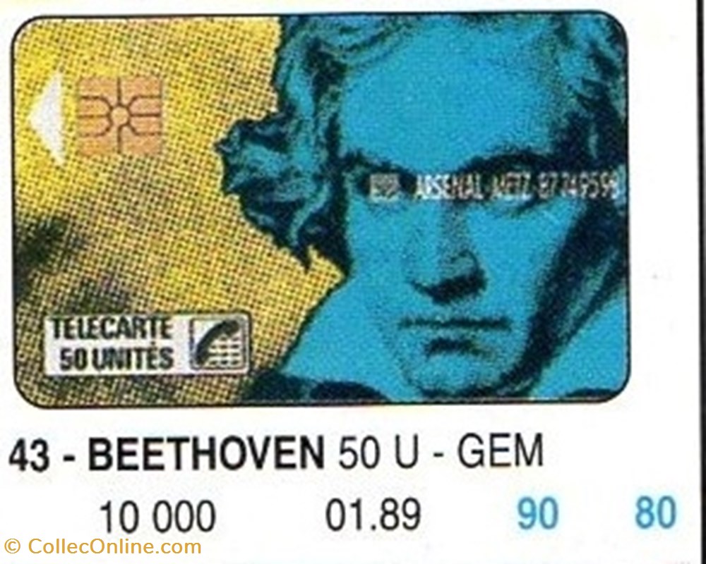 1989 04 BEETHOVEN divers telecartes 1989 04 beethoven