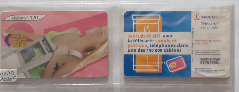 2004 2005 FEMME CABINE ORANGE + SIM 120U divers telecartes cartes telephoniques 2004 2005 femme cabine orange sim 120u