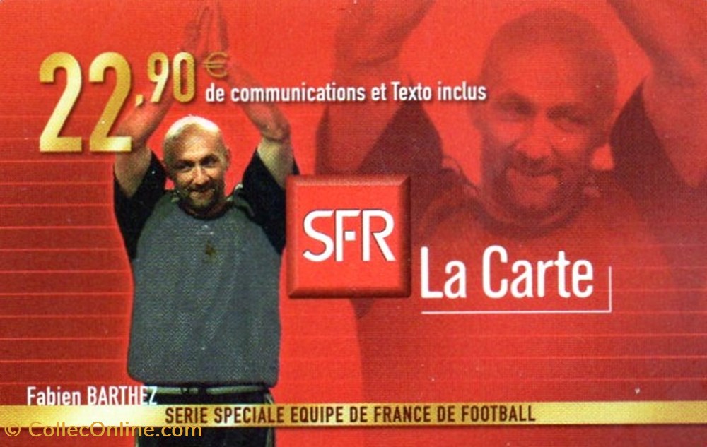 EDF SFR 22.90 € F.BARTHEZ RIGIDE divers telecartes edf sfr 22 90 f barthez rigide