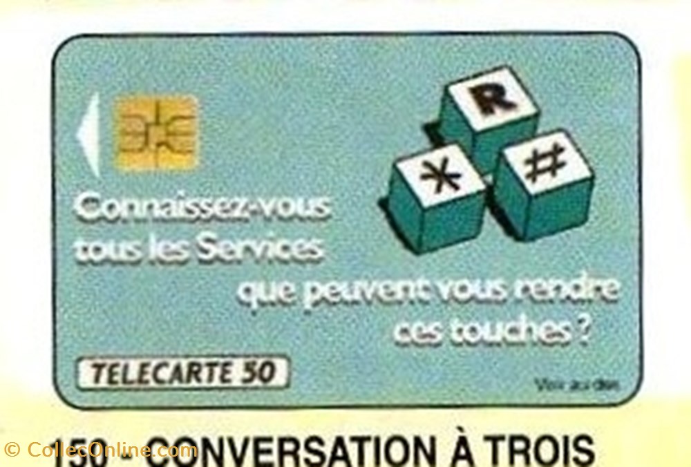 1991 11 CONVERSATION A TROIS 50U 08/91 SO2 SERIE A 194298 divers telecartes 1991 11 conversation a trois 50u 08 91 so2 serie a 194298
