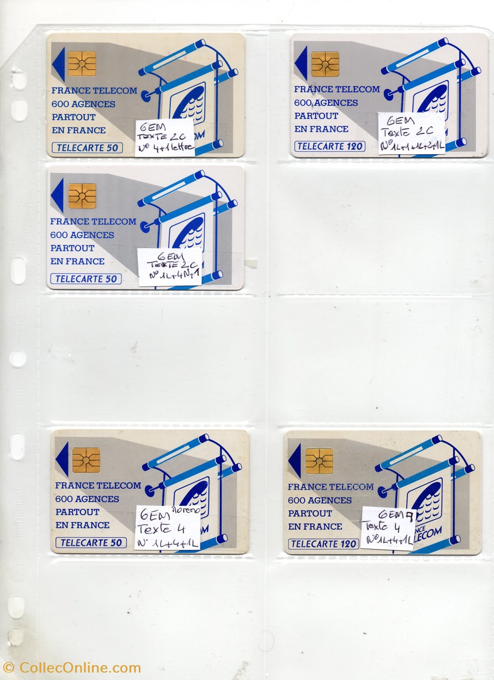 divers telecartes cartes telephoniques 600 agences gem