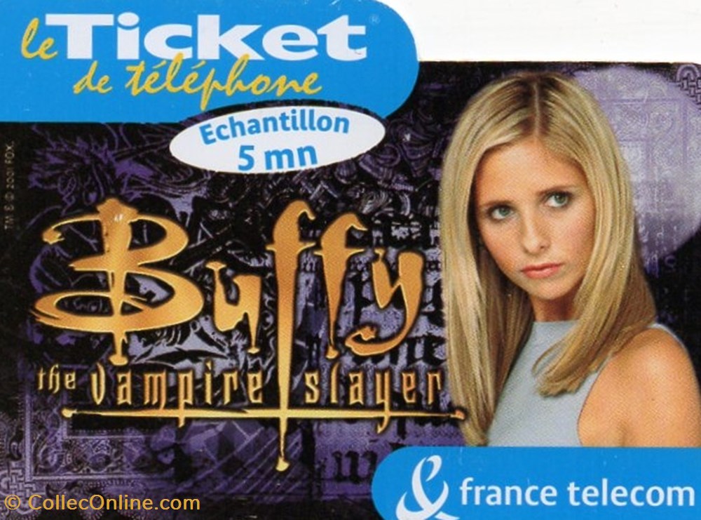 divers telecartes ticket france telecom echantillon 5 mn buffy 2