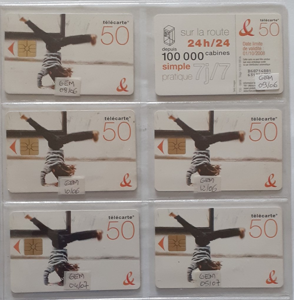 2006 2007 DANSE 50U divers telecartes cartes telephoniques 2006 2007 danse 50u
