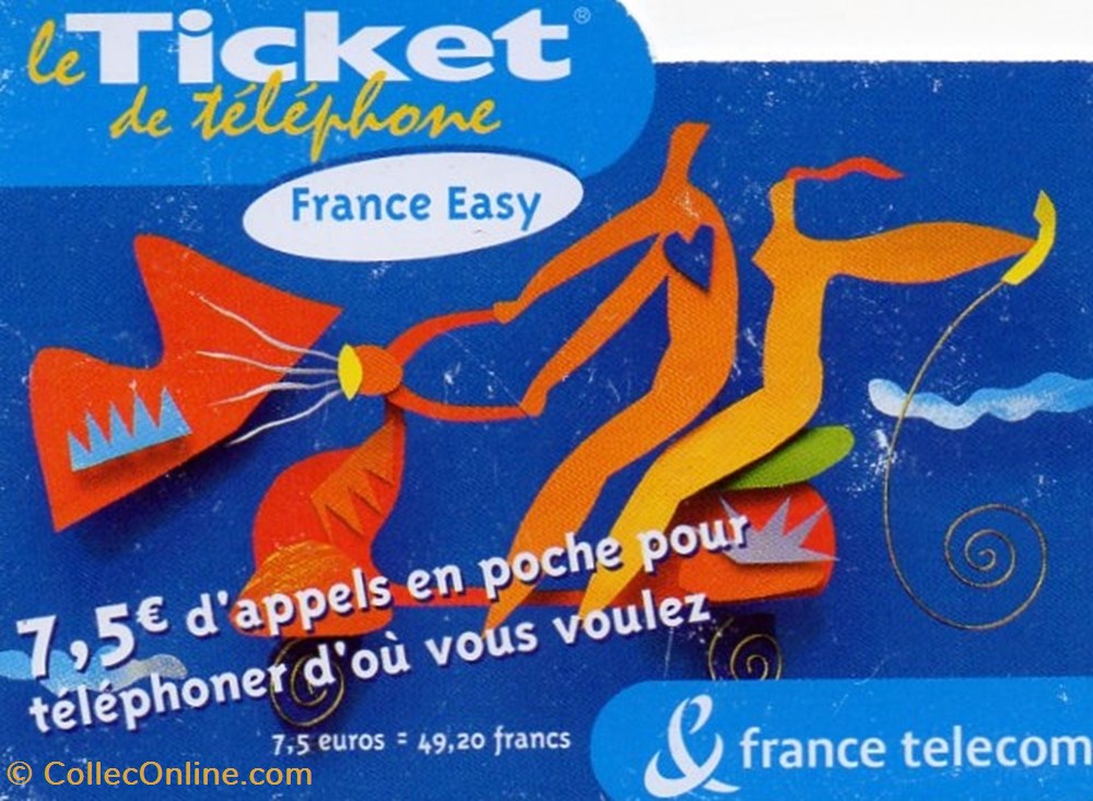 divers telecartes cartes telephoniques ticket france telecom 7 5 france easy