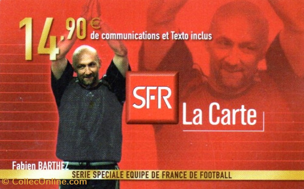 EDF SFR 14.90 € F BARTHEZ RIGIDE divers telecartes edf sfr 14 90 f barthez rigide