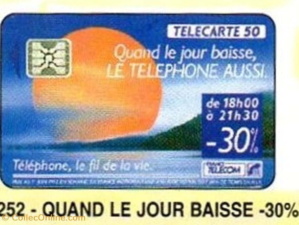 divers telecartes 1992 15 quand le jour baisse 30