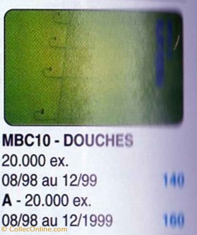 1998 DOUCHES divers telecartes 1998 douches