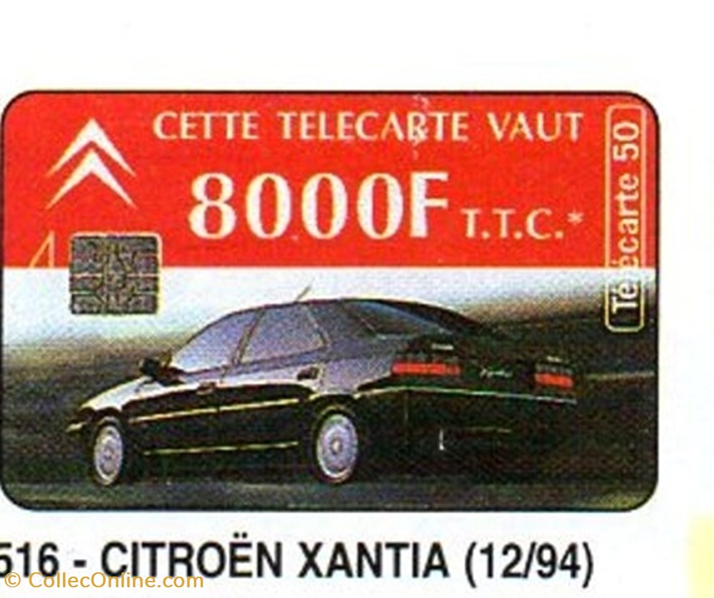 1994 14 CITROEN XANTIA 50U 12/94 SO3 divers telecartes 1994 14 citroen xantia 50u 12 94 so3