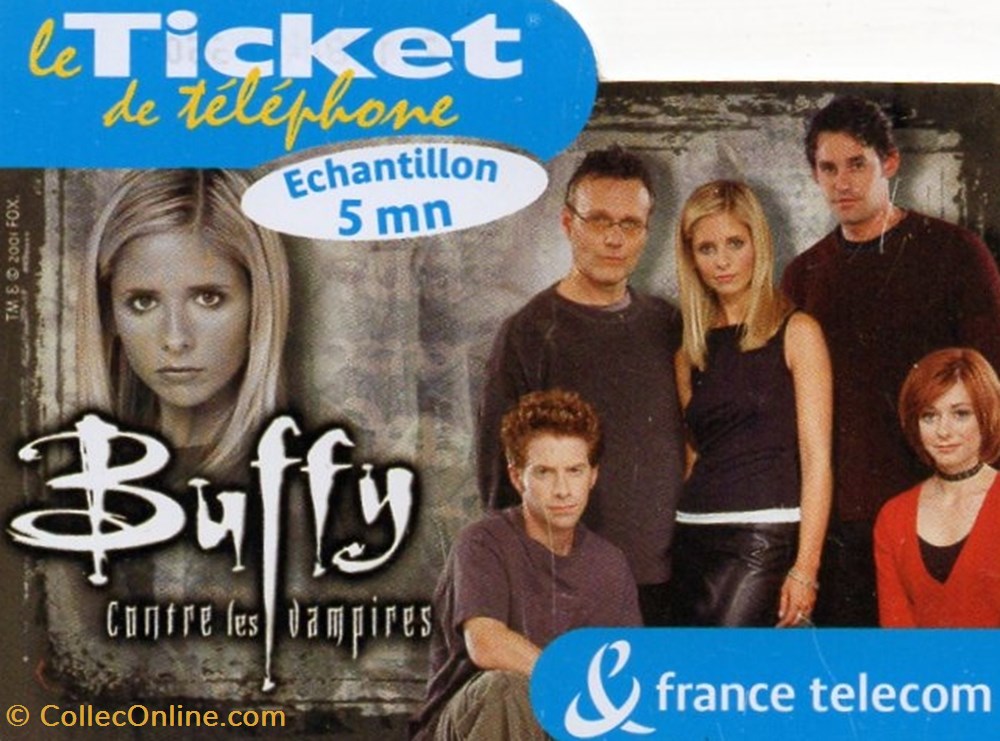 TICKET FRANCE TELECOM ECHANTILLON 5 MN BUFFY 1 divers telecartes ticket france telecom echantillon 5 mn buffy 1