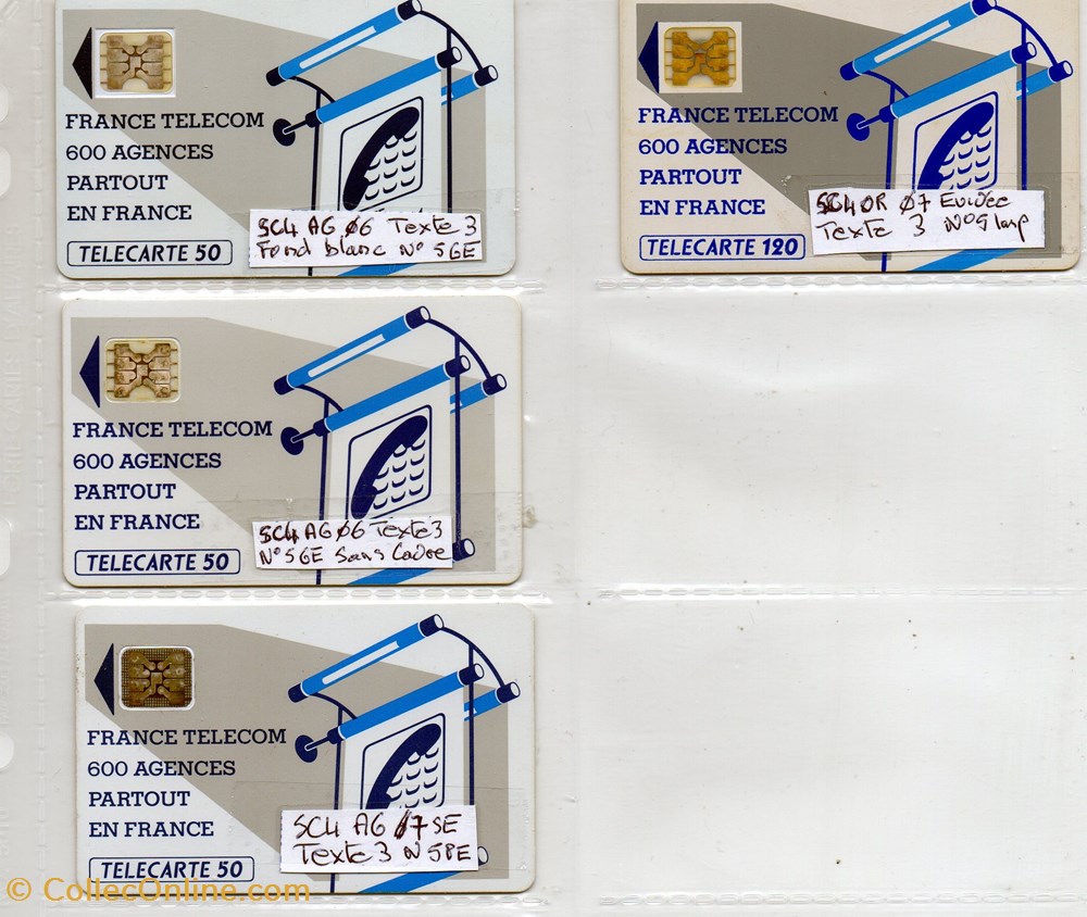 divers telecartes cartes telephoniques 600 agences sc4 blanc noir se or