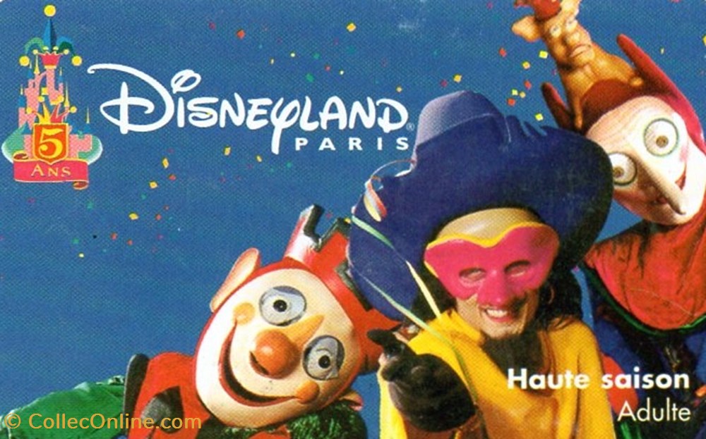 vieux papiers tickets entree 1997 carnaval disneyland paris passeport 5eme anniversaire valide le xxxxxx partenaire 25