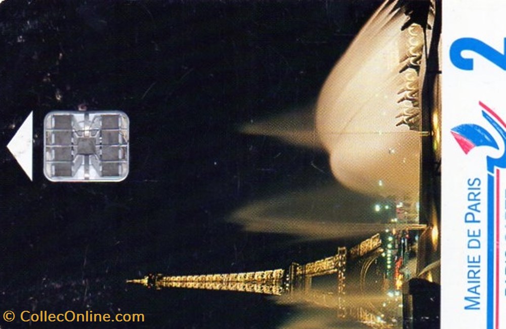 PARIS CARTE 2 LA TOUR EIFFEL NUIT VERSO TEXTE LA TOUR EIFFEL divers telecartes cartes telephoniques paris carte 2 la tour eiffel nuit verso texte la tour eiffel
