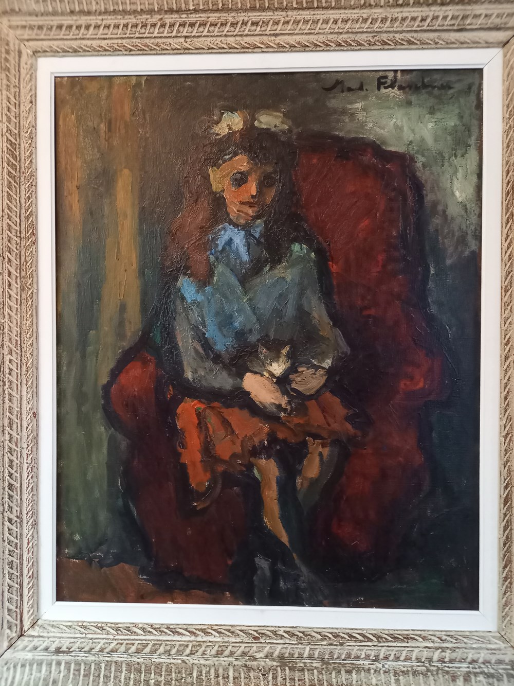 Thérèse au chat art antiquites peintures dessins therese au chat