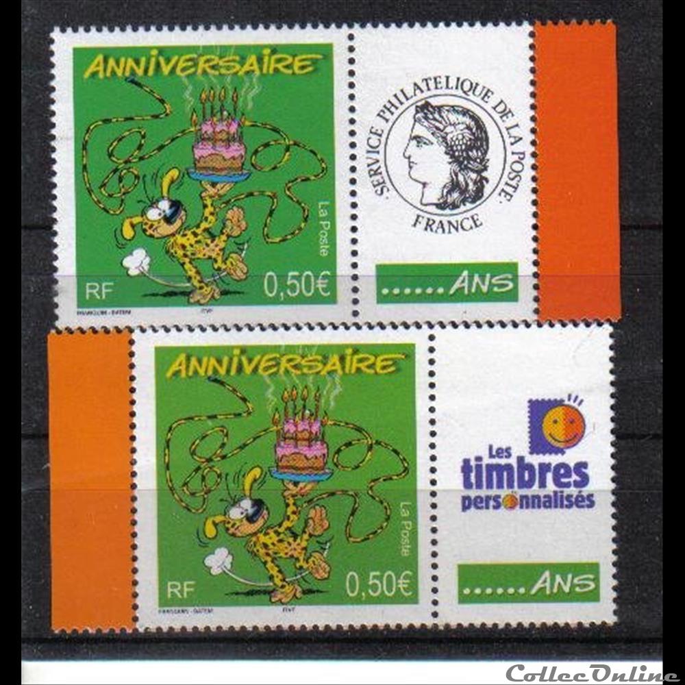 france 10 timbres anniversaires 2003