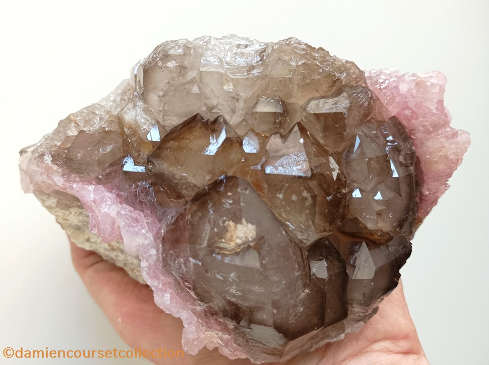 Quartz rose & Quartz fumé mineraux meteorites quartz rose quartz fume