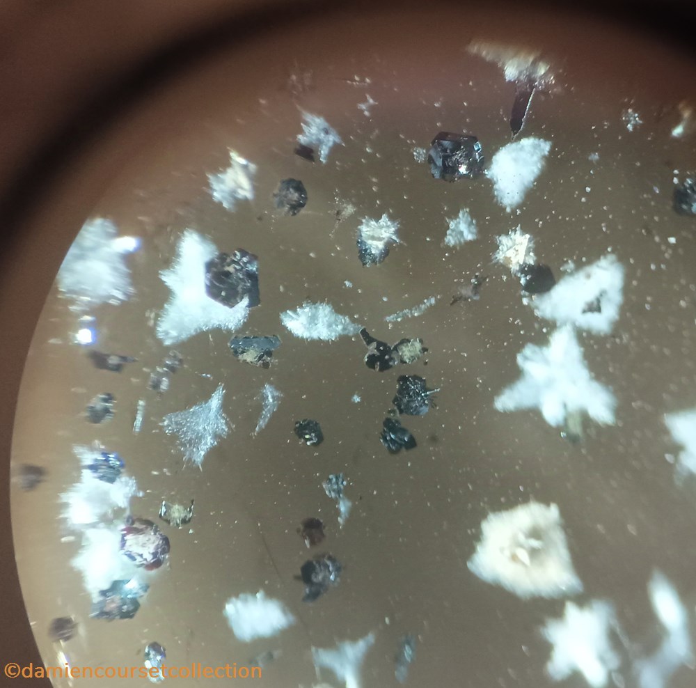 Quartz fumé et inclusions d'Albite (Papachacra) 4 mineraux meteorites quartz fume et inclusions albite papachacra