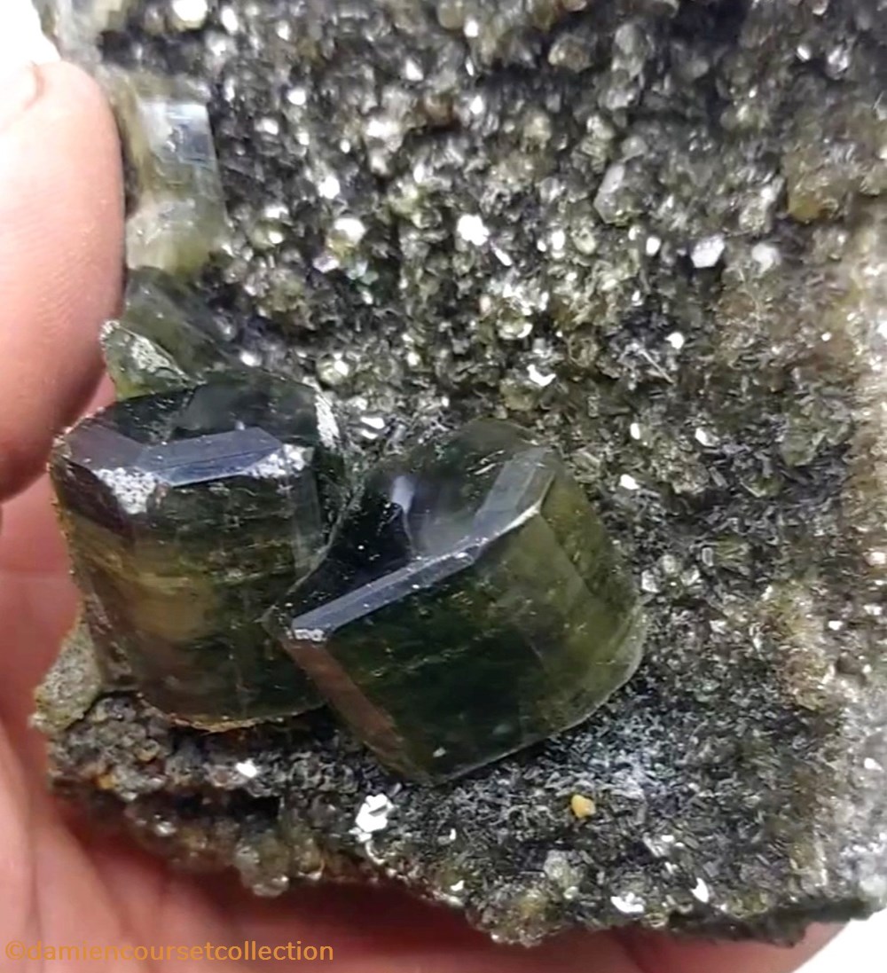 Apatites vertes sur muscovite mineraux meteorites fluorapatite apatites vertes sur muscovite