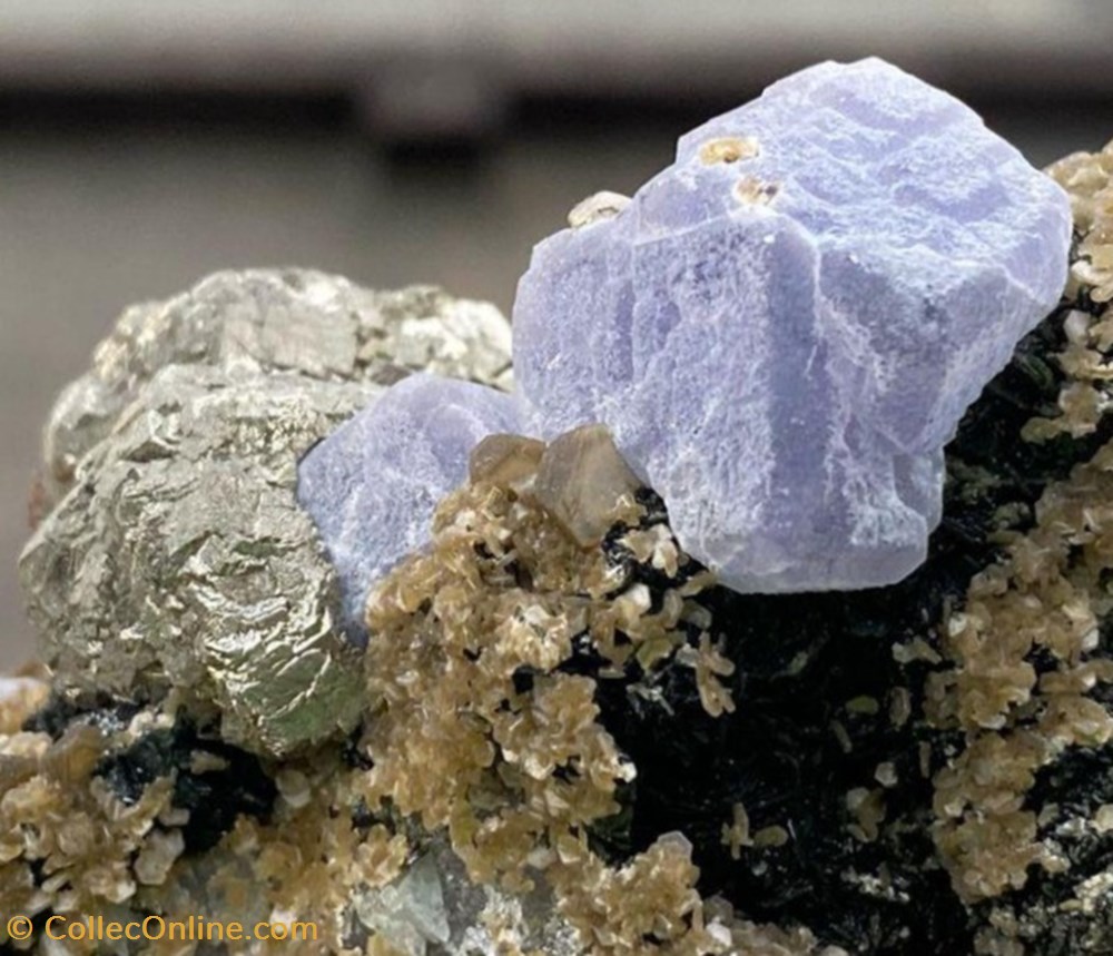 Fluorite, Pyrite, Quartz et Chlorite mineraux meteorites fluorite pyrite quartz et chlorite