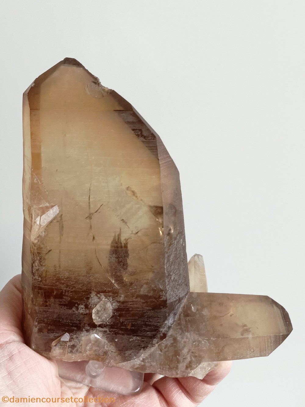 Citrine maclée, Zambie 2 mineraux meteorites quartz citrine maclee zambie