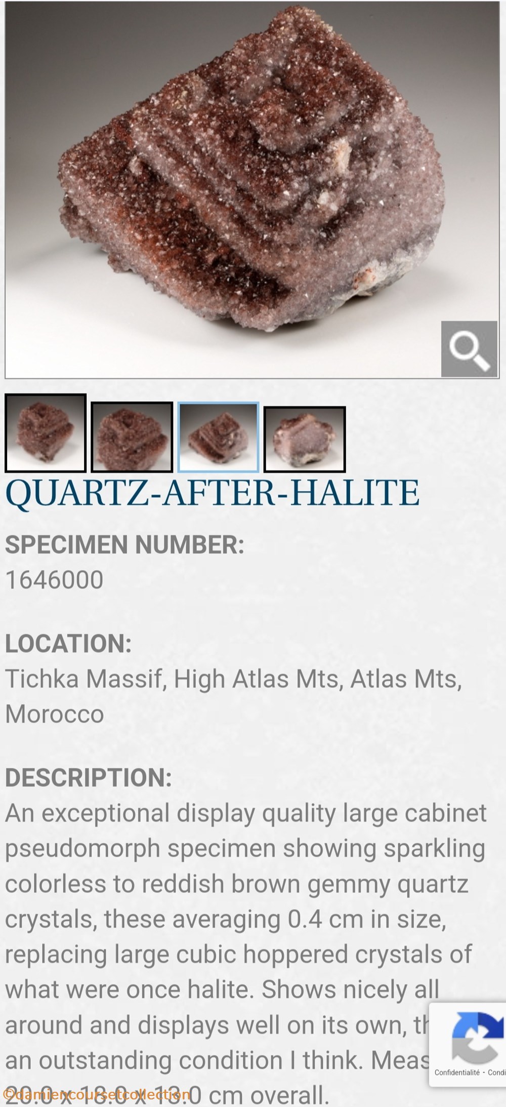 Quartz (pseudomorphose après fluorite ou halite) 5 mineraux meteorites quartz pseudomorphose apres fluorite ou halite