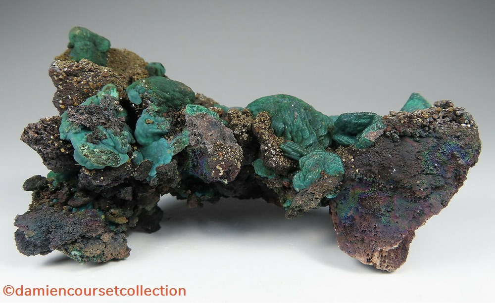 Chrysocolle et Wulfénite (Australie) 3 mineraux meteorites pseudomorphe chrysocolle et wulfenite australie