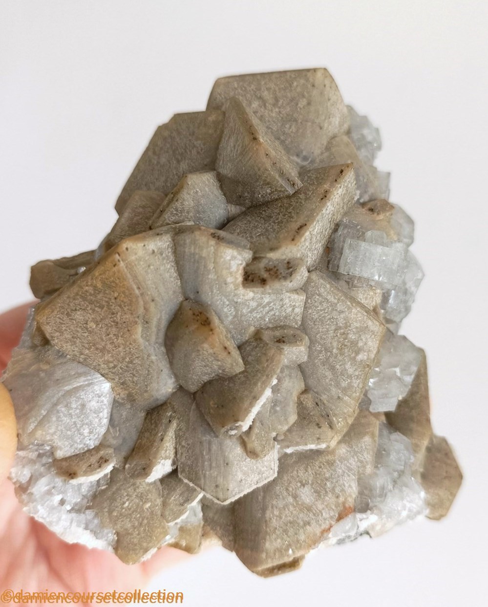 mineraux meteorites fluorapatites sur siderite