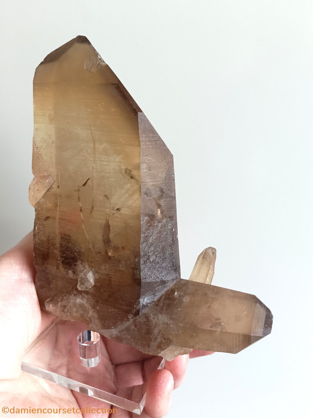 Citrine maclée, Zambie mineraux meteorites quartz citrine maclee zambie